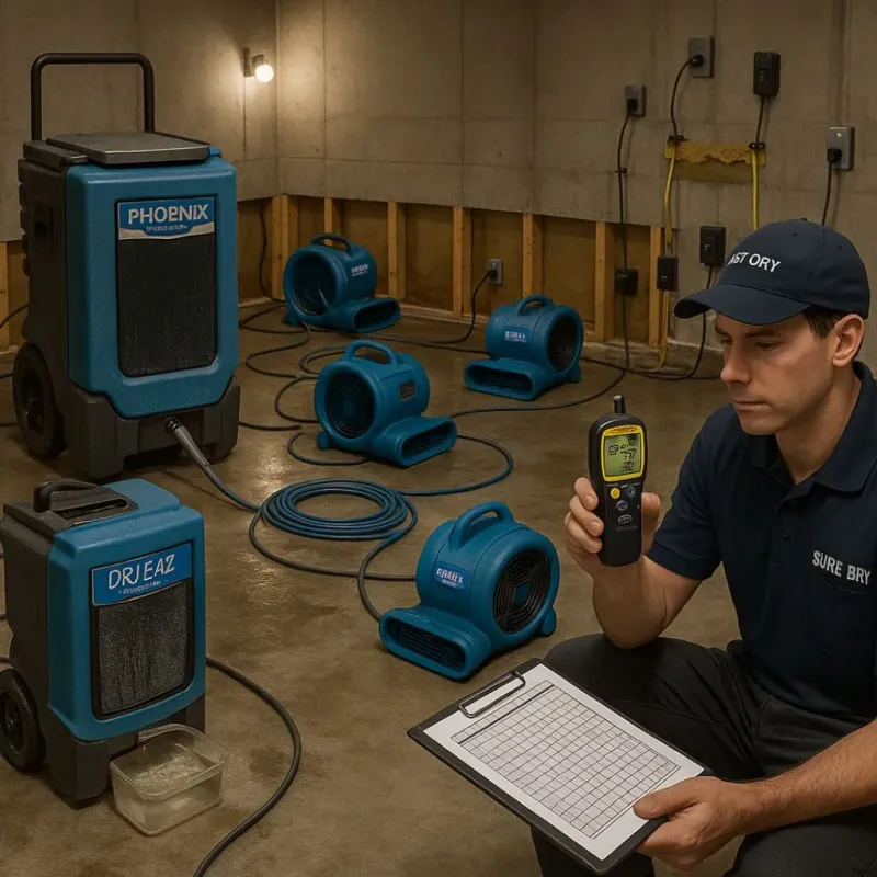 Structural Drying and Dehumidification process in Garwood, NJ